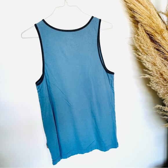 MENS SUN DIEGO Light Navy Blue Contrast Two Tone Sleeveless Tank Top Pocket S - Picture 6 of 9